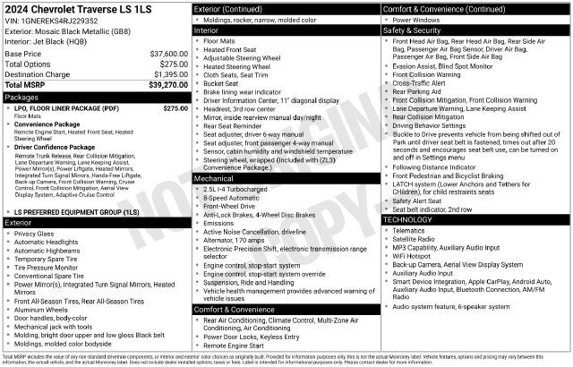 2024 Chevrolet Traverse FWD LS