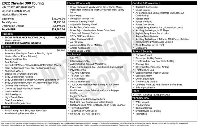 2022 Chrysler 300 Touring