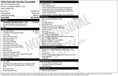 2003 Chevrolet Corvette Base