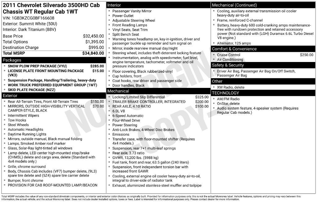 2011 Chevrolet Silverado 3500HD Work Truck