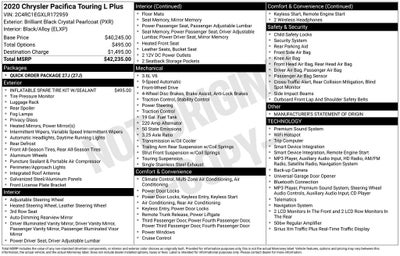 2020 Chrysler Pacifica Touring L Plus