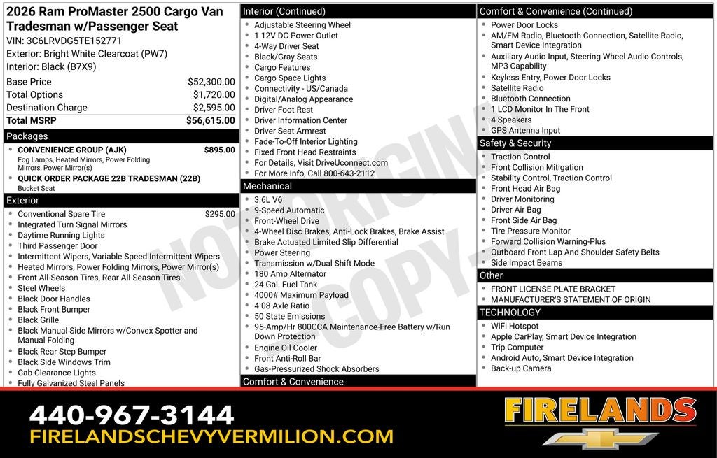 2026 RAM ProMaster 2500 High Roof