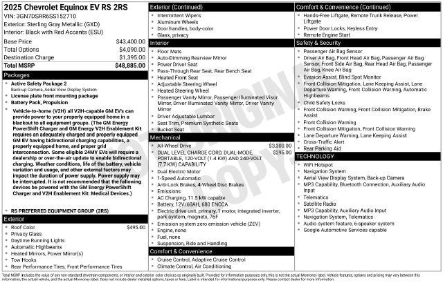 2025 Chevrolet Equinox EV RS