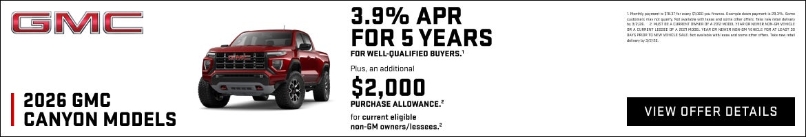 3.9% APR FOR 5 YEARS for well-qualified buyers.1

Plus, an additional $2,000 PURCHASE ALLOWANCE f...