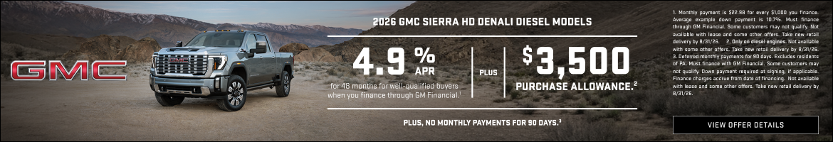 4.9% APR FOR 48 MONTHS for well-qualified buyers when you finance through GM Financial.1

Plus, $...